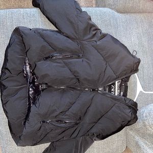 Zara hooded cropped puffer coat